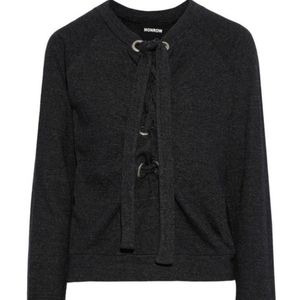 Monrow Lace Up Sweatshirt Size Small